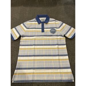 Bogey Boys Grid Plaid Polo Blue Men's Size Small‎